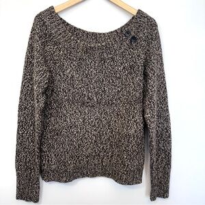 Old Navy Sweater NWT Brown Knit Size XL Scoopneck Elbow Patches